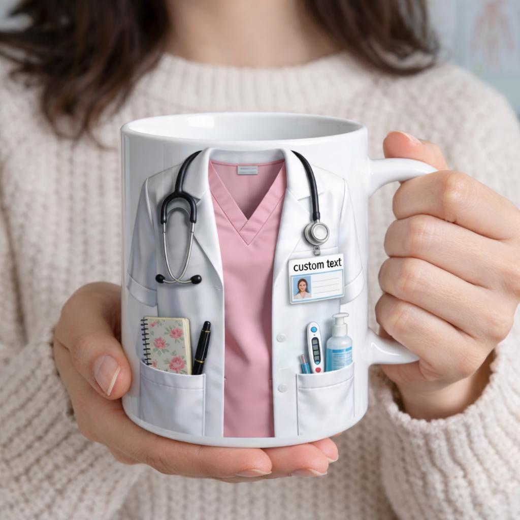 Personalized Nurse Mug, Custom Name Doctor Coffee Cup, Medical Scrubs Mug, RN Gift, Nurse Appreciation Gift, Healthcare Worker Gift Idea