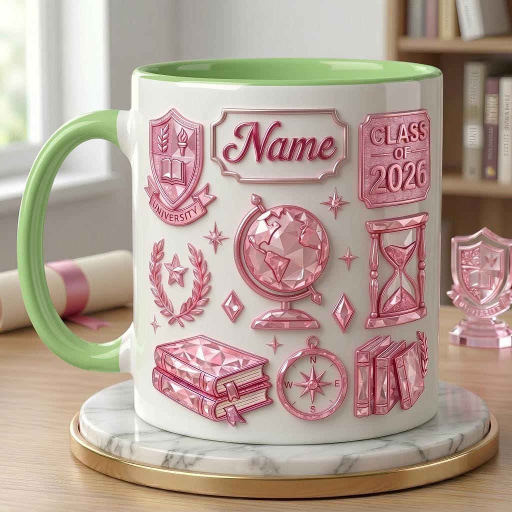 Personalized Graduation Mug 3D, Class of 2026 Custom Name Ceramic Coffee Cup