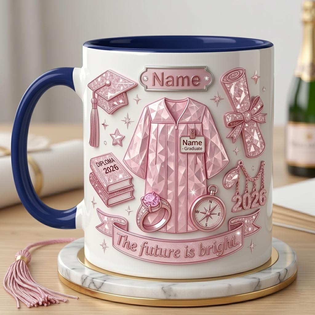 Personalized Graduation Mug Class Of 2026, Faux 3D Effect Mug, Senior Gift Keepsake