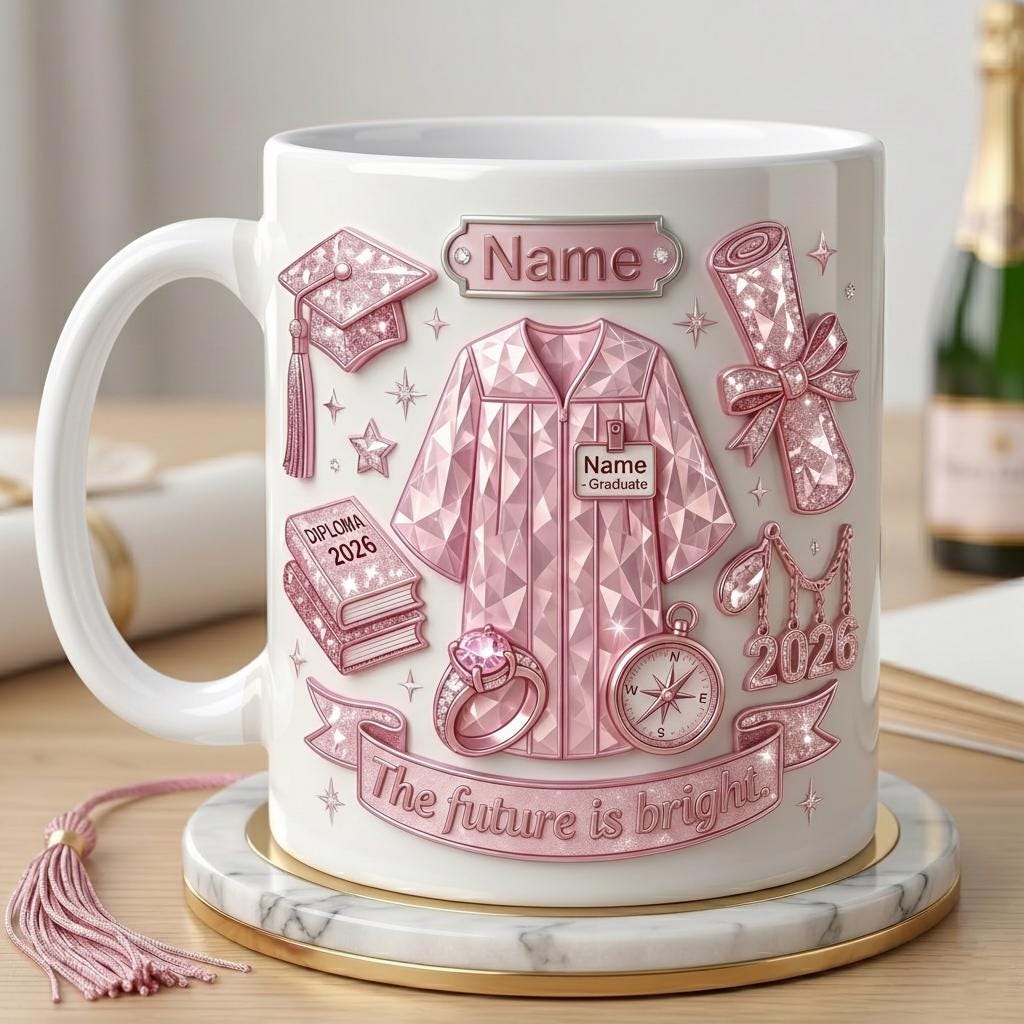 Personalized Graduation Mug Class Of 2026, Faux 3D Effect Mug, Senior Gift Keepsake
