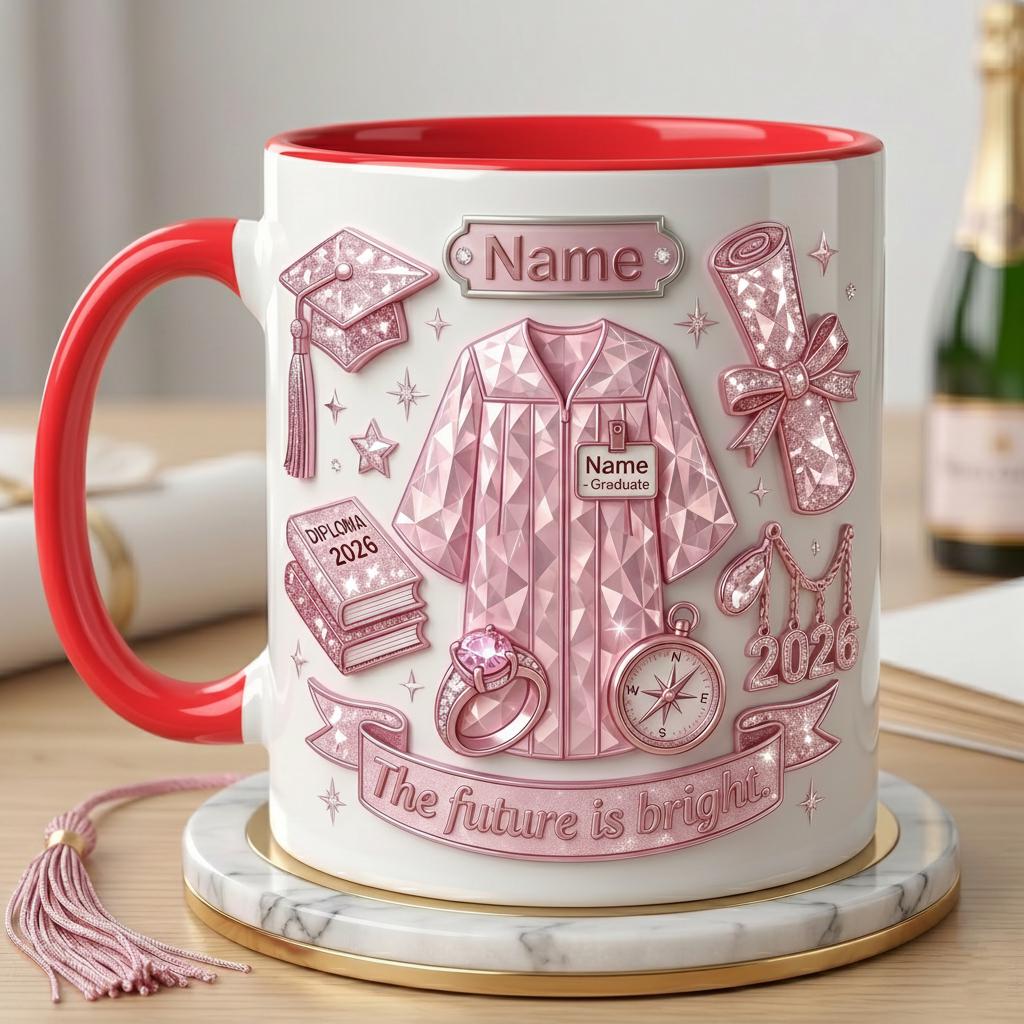 Personalized Graduation Mug Class Of 2026, Faux 3D Effect Mug, Senior Gift Keepsake