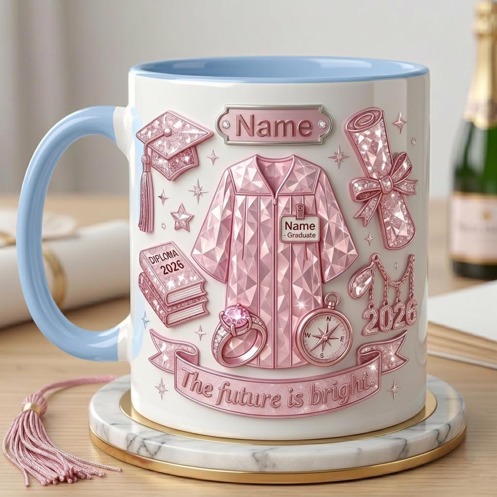Personalized Graduation Mug Class Of 2026, Faux 3D Effect Mug, Senior Gift Keepsake