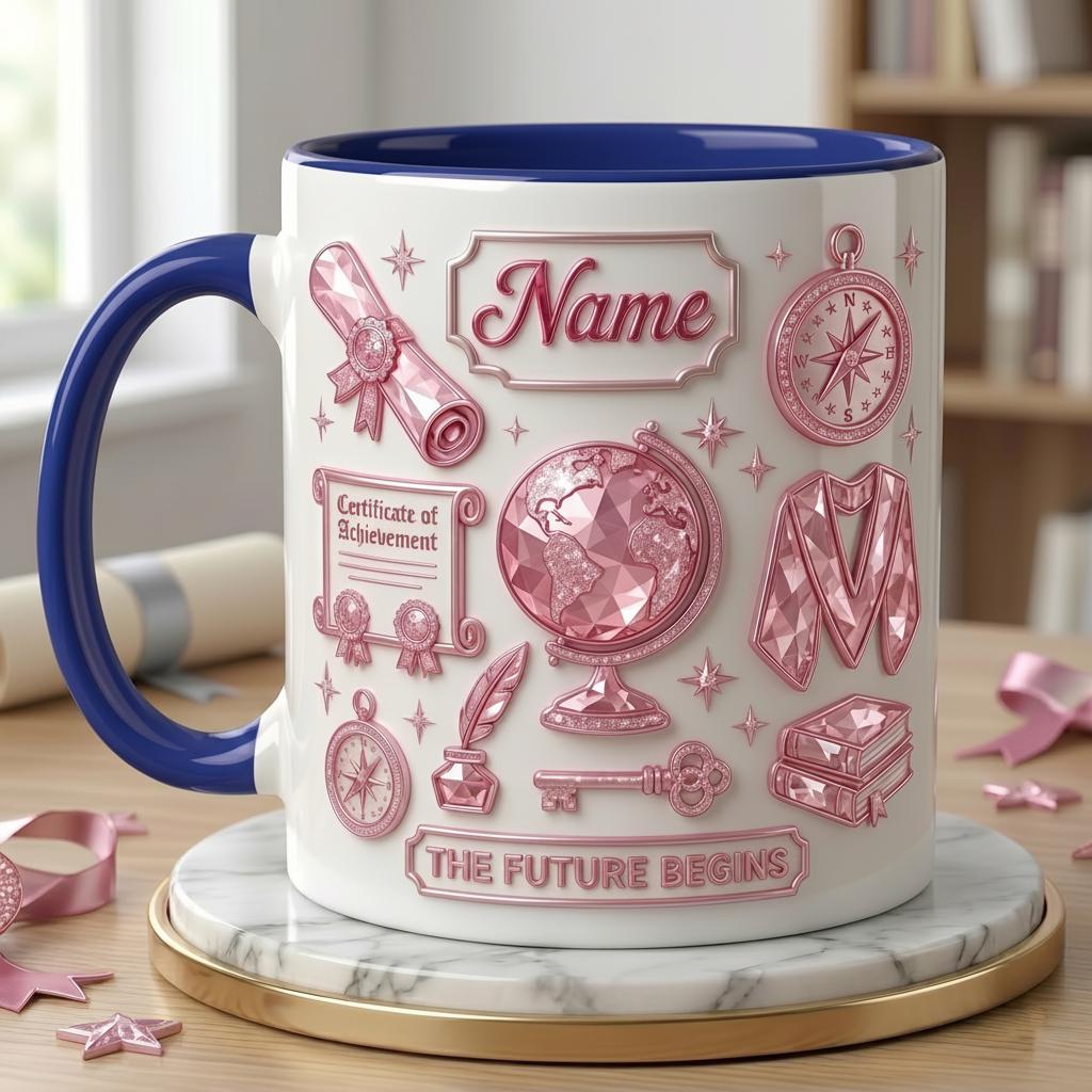 Personalized Graduation Mug Class Of 2026 for Her, Faux 3D Effect Mug Memory Gift