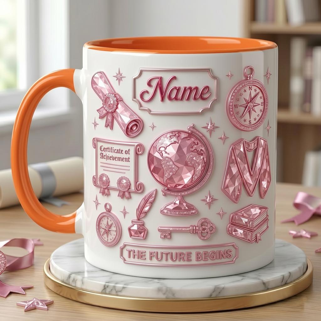 Personalized Graduation Mug Class Of 2026 for Her, Faux 3D Effect Mug Memory Gift