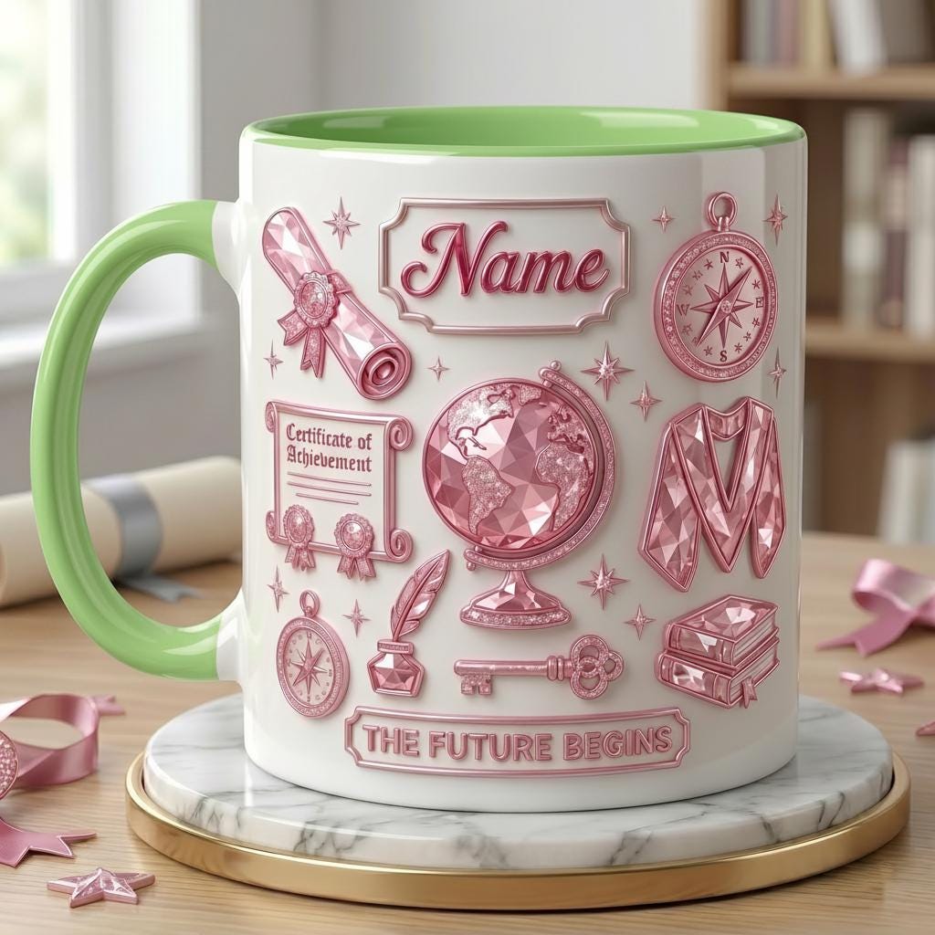 Personalized Graduation Mug Class Of 2026 for Her, Faux 3D Effect Mug Memory Gift