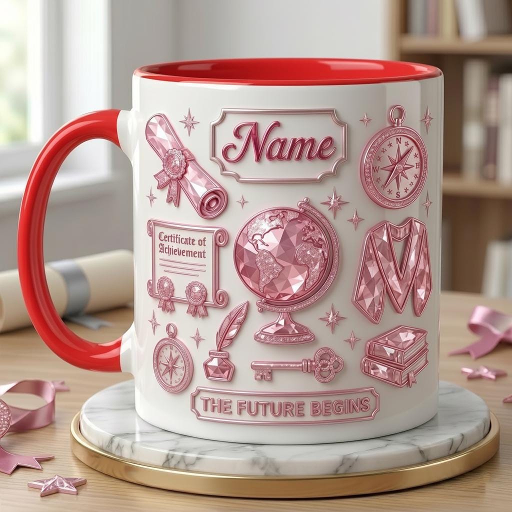 Personalized Graduation Mug Class Of 2026 for Her, Faux 3D Effect Mug Memory Gift