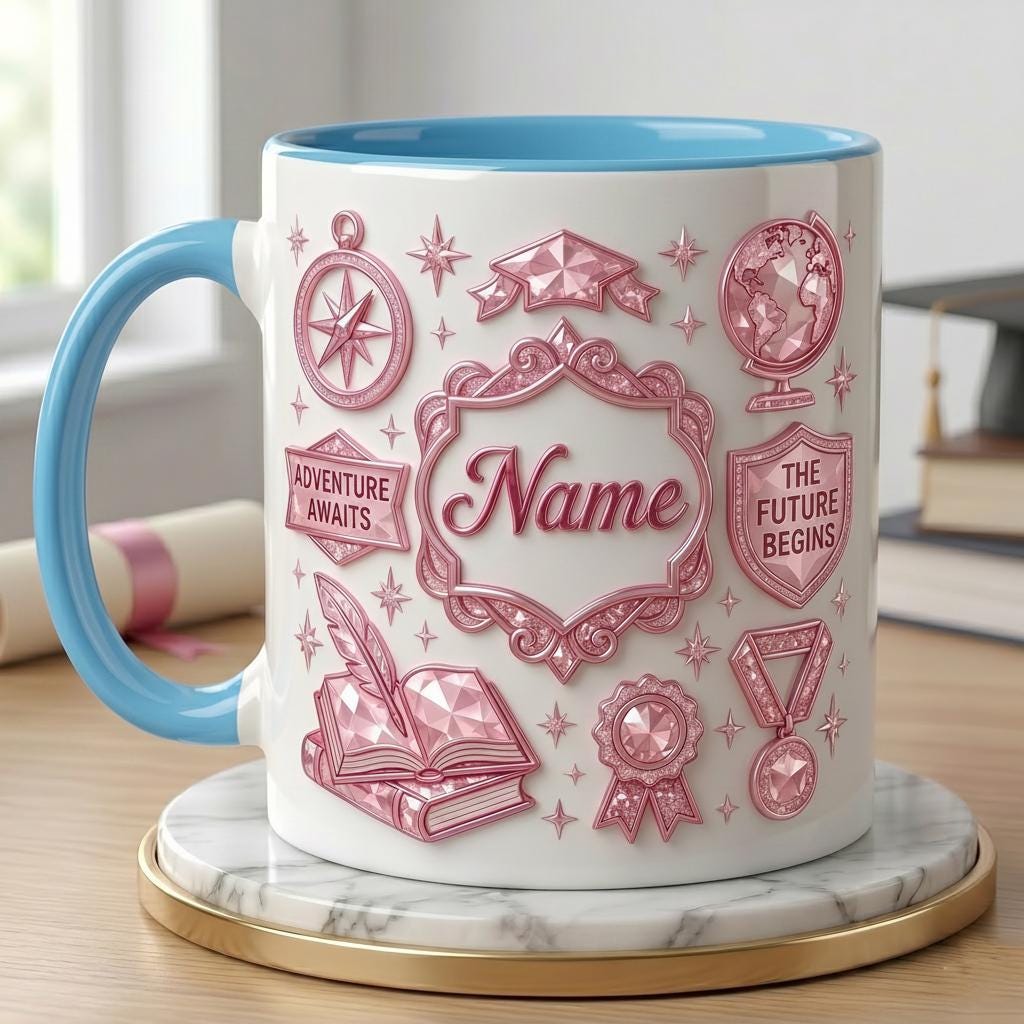 Personalized Graduation Mug Class Of 2026 Keepsake, Faux 3D Effect Mug Senior Memory