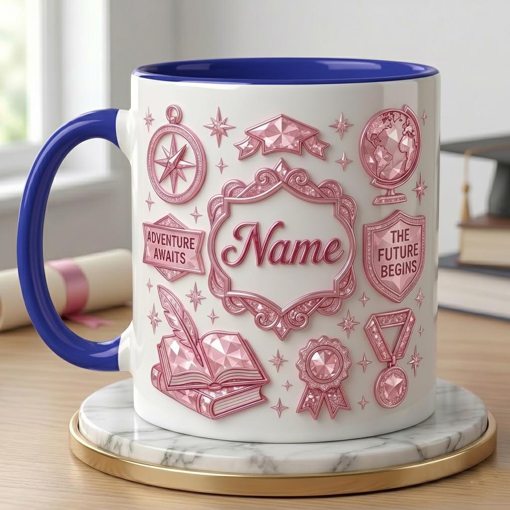 Personalized Graduation Mug Class Of 2026 Keepsake, Faux 3D Effect Mug Senior Memory