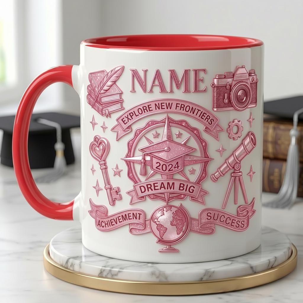 Personalized Graduation Mug Class Of 2026, Faux 3D Effect Mug, Congrats Grad Gift