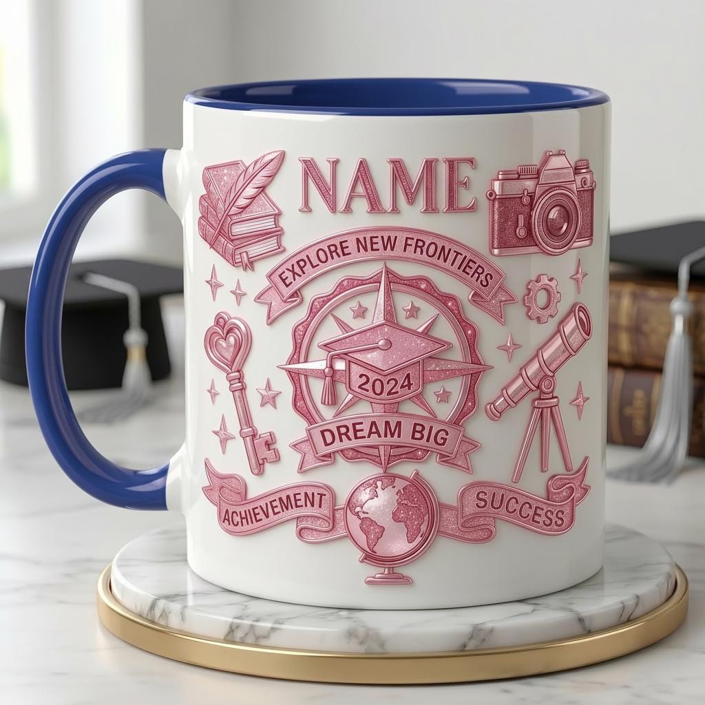 Personalized Graduation Mug Class Of 2026, Faux 3D Effect Mug, Congrats Grad Gift