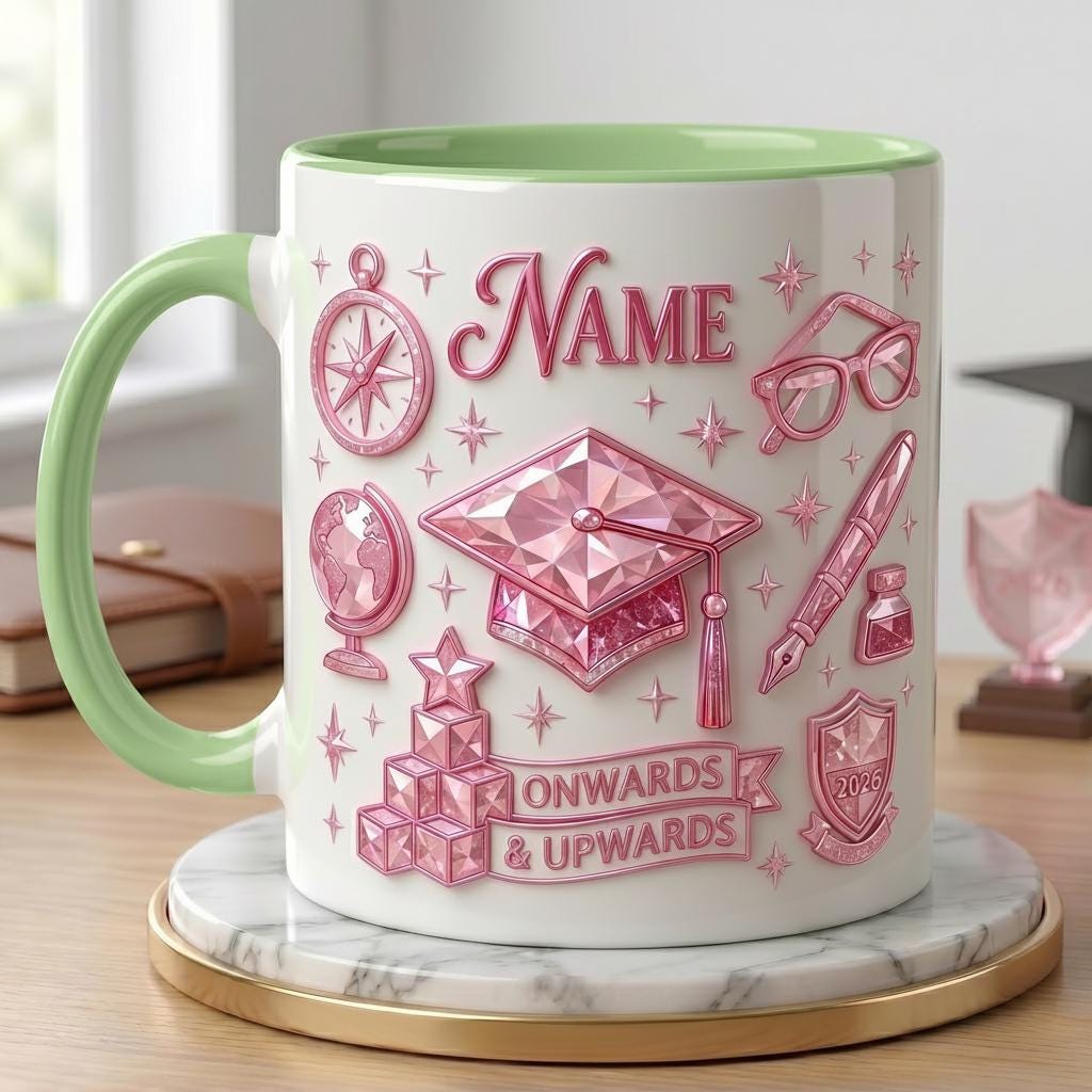 Personalized Graduation Mug Class Of 2026 Gift, Faux 3D Effect Mug Senior Celebration