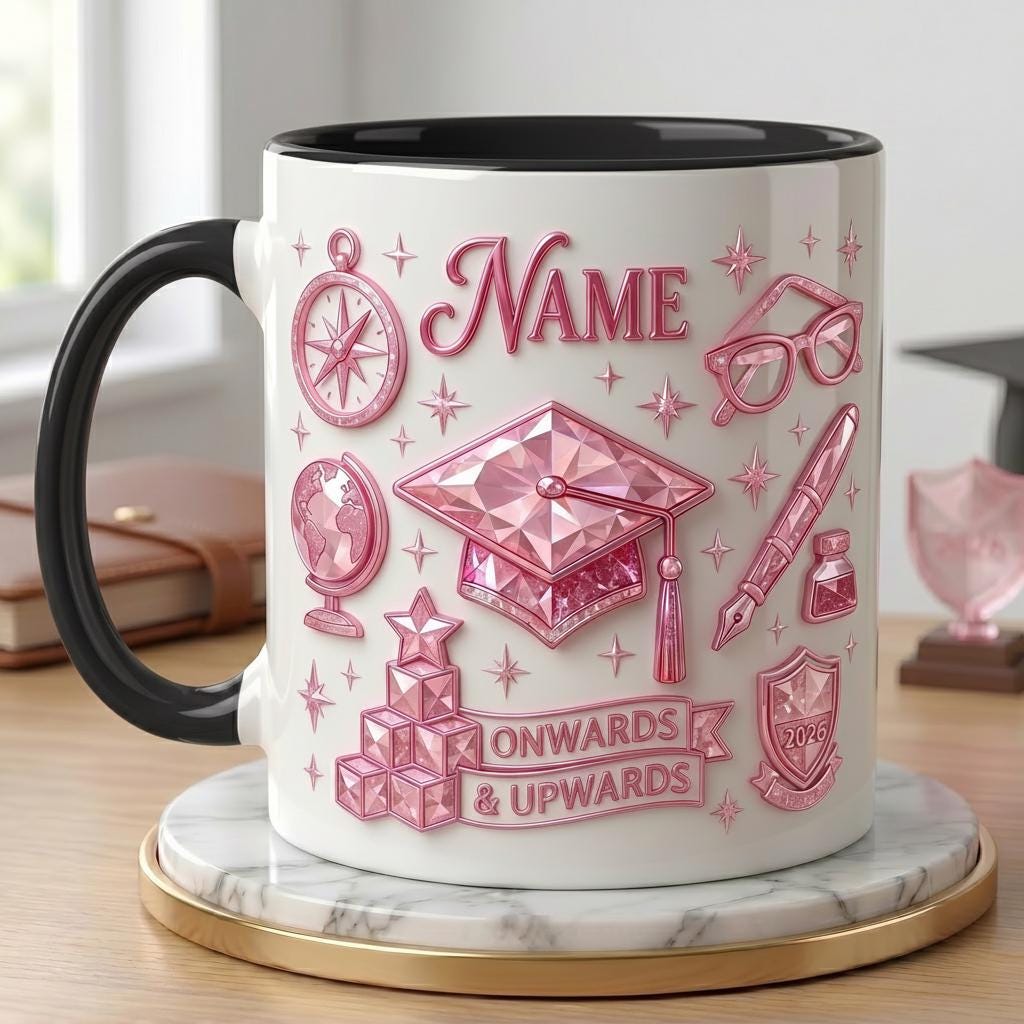 Personalized Graduation Mug Class Of 2026 Gift, Faux 3D Effect Mug Senior Celebration