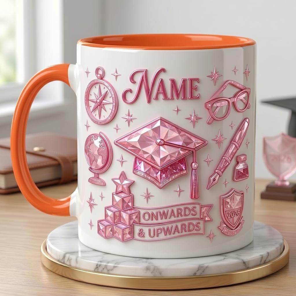 Personalized Graduation Mug Class Of 2026 Gift, Faux 3D Effect Mug Senior Celebration