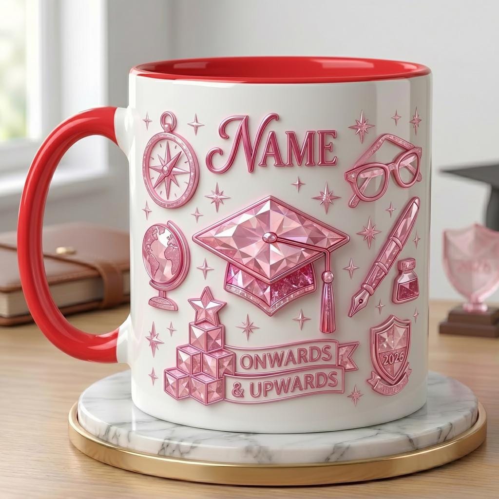 Personalized Graduation Mug Class Of 2026 Gift, Faux 3D Effect Mug Senior Celebration