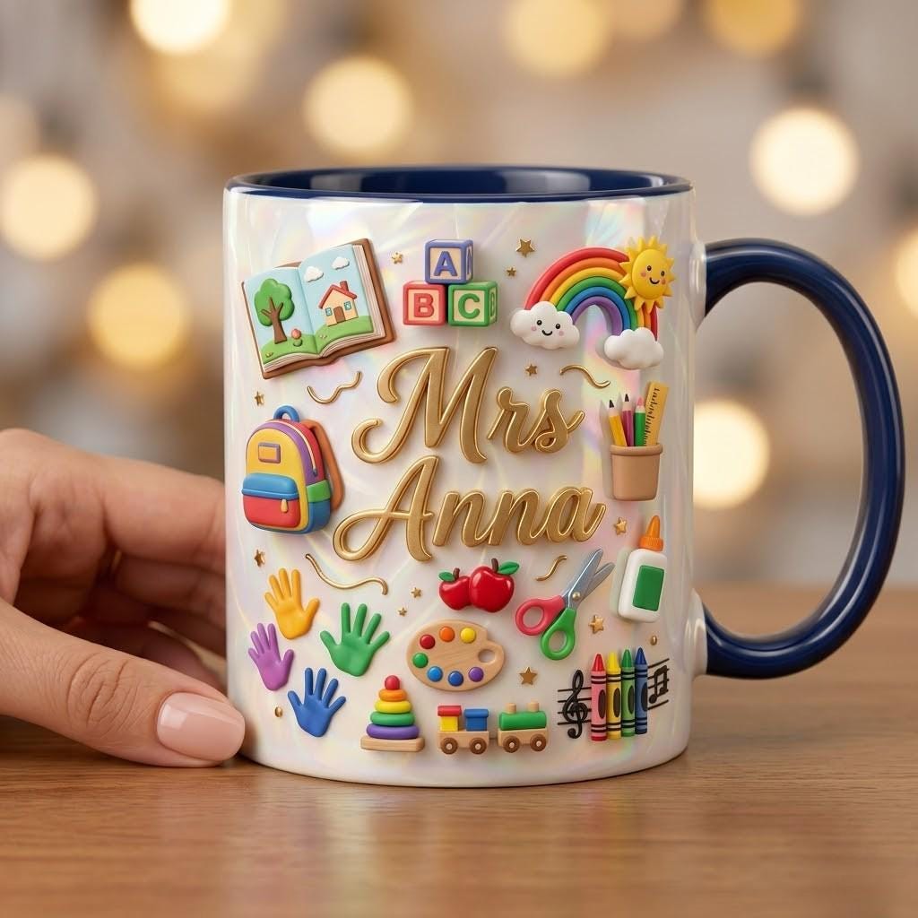 Personalized Teacher Mug, Custom Preschool Classroom Cup, School Coffee Gift for Educator, Kindergarten Appreciation