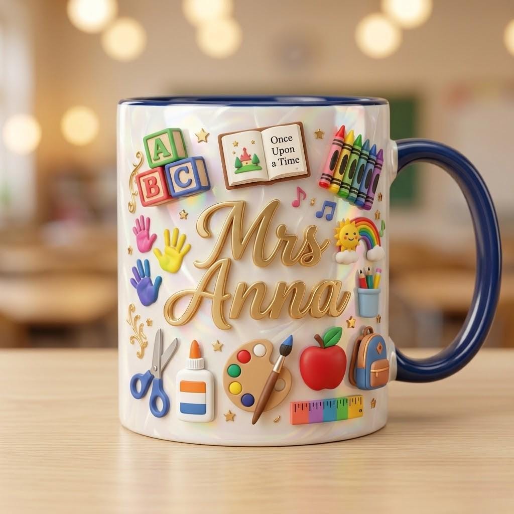 Personalized Teacher Mug, Custom Preschool Classroom Cup, School Coffee Gift for Educator, Kindergarten Appreciation
