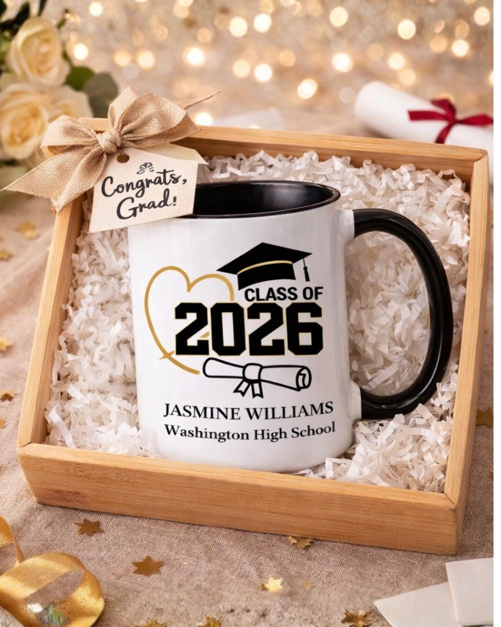 Personalized Graduation Mug 2026, Custom Name Coffee Cup, University Graduation Gift, High School Senior Gift for Her Him