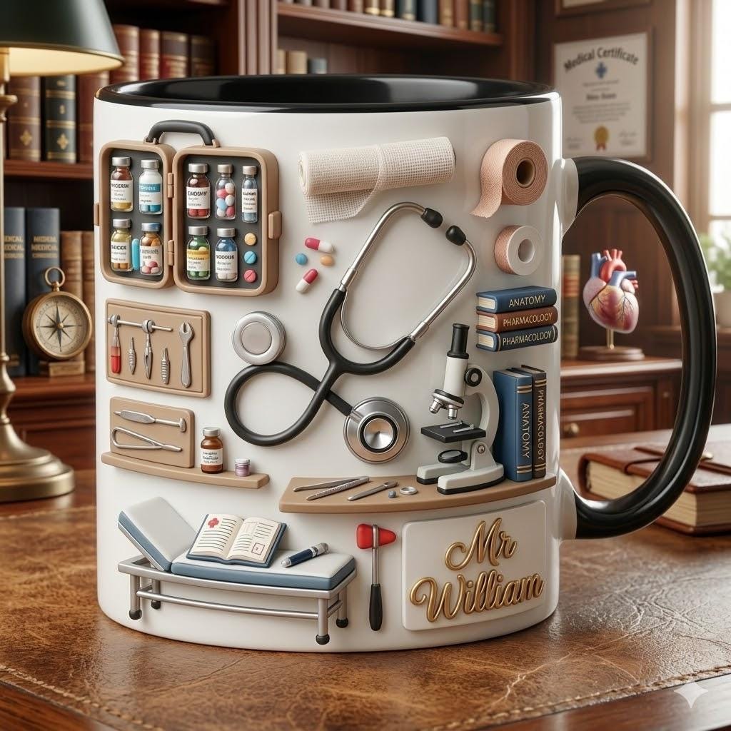 Medical Doctor Accent Mug, Custom Name Nursing Coffee Cups, Medical School Graduate Gift, Personalized Dr Mug with Name, Gift For Nurse