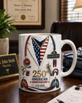 Personalized Nurse Mug Gift, American Anniversary 3D Lab Coat Mug, Custom Name Nurse Coffee Cup, Stethoscope Medical Design