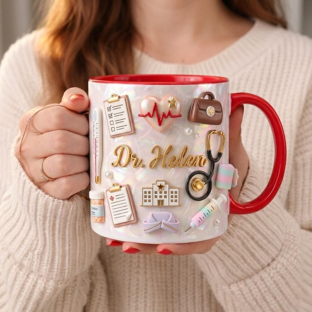 Personalized Doctor Mug, Custom Medical Coffee Gift, Nurse Practitioner Office Mug