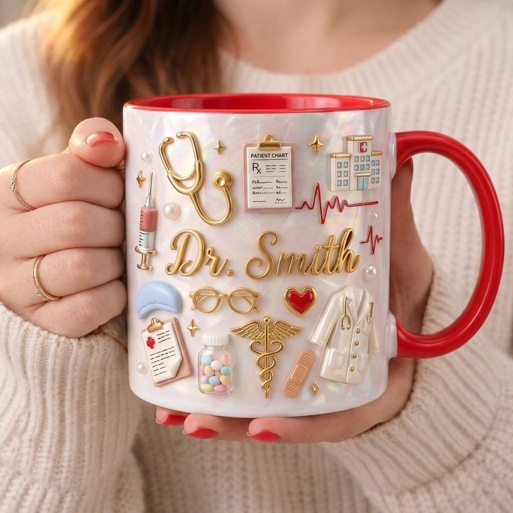 Personalized Doctor Mug, Custom Medical Coffee Gift, Nurse Practitioner Office Mug