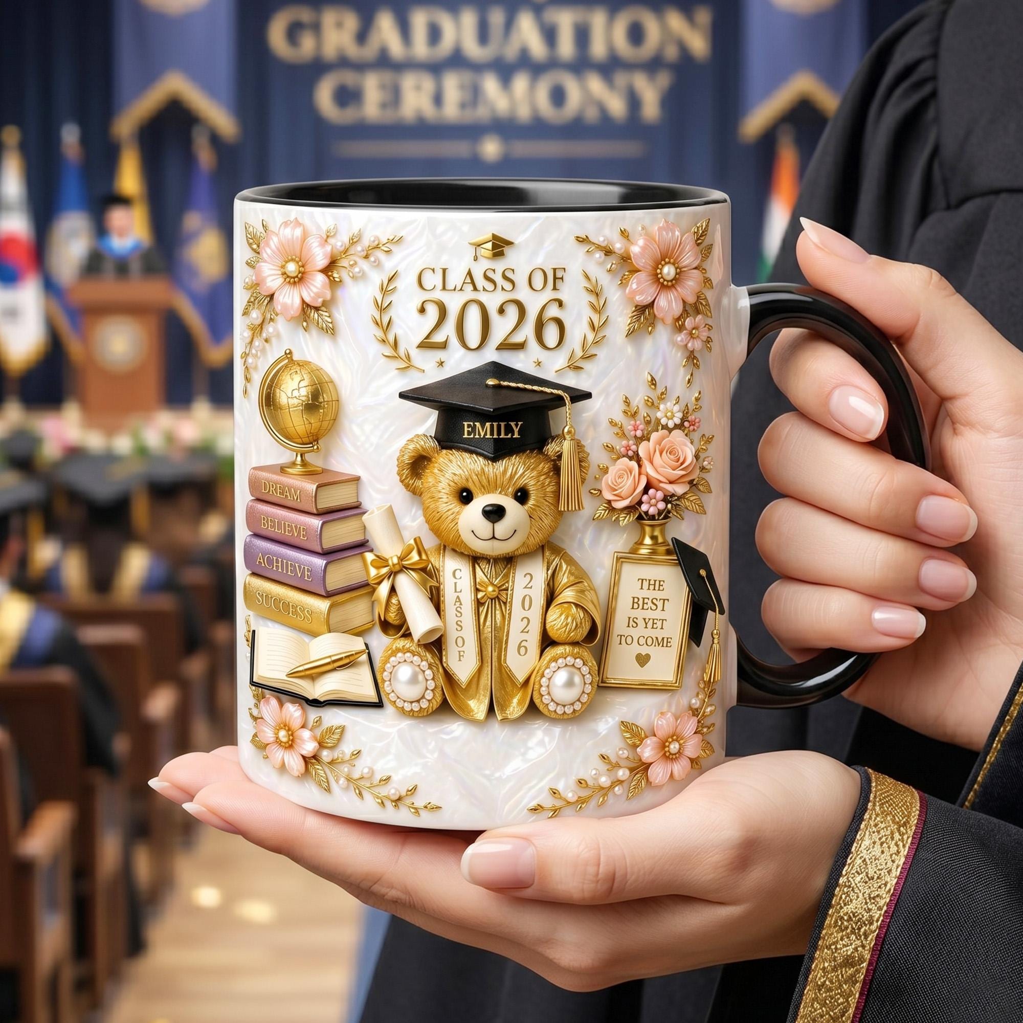 Personalized Graduation 2D Mug, Graduation Gift, Grad Gift For Daughter Son From Mom Dad, 2026 Bachelor Degree Graduate Mug, Class of 2026