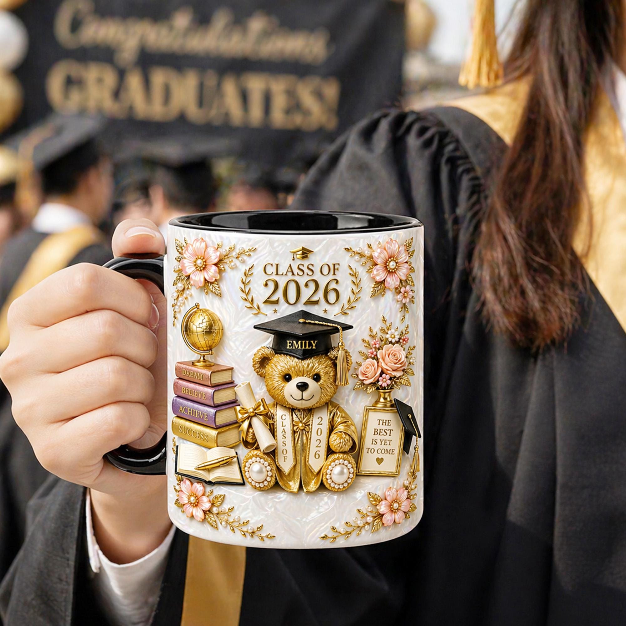 Personalized Graduation 2D Mug, Graduation Gift, Grad Gift For Daughter Son From Mom Dad, 2026 Bachelor Degree Graduate Mug, Class of 2026