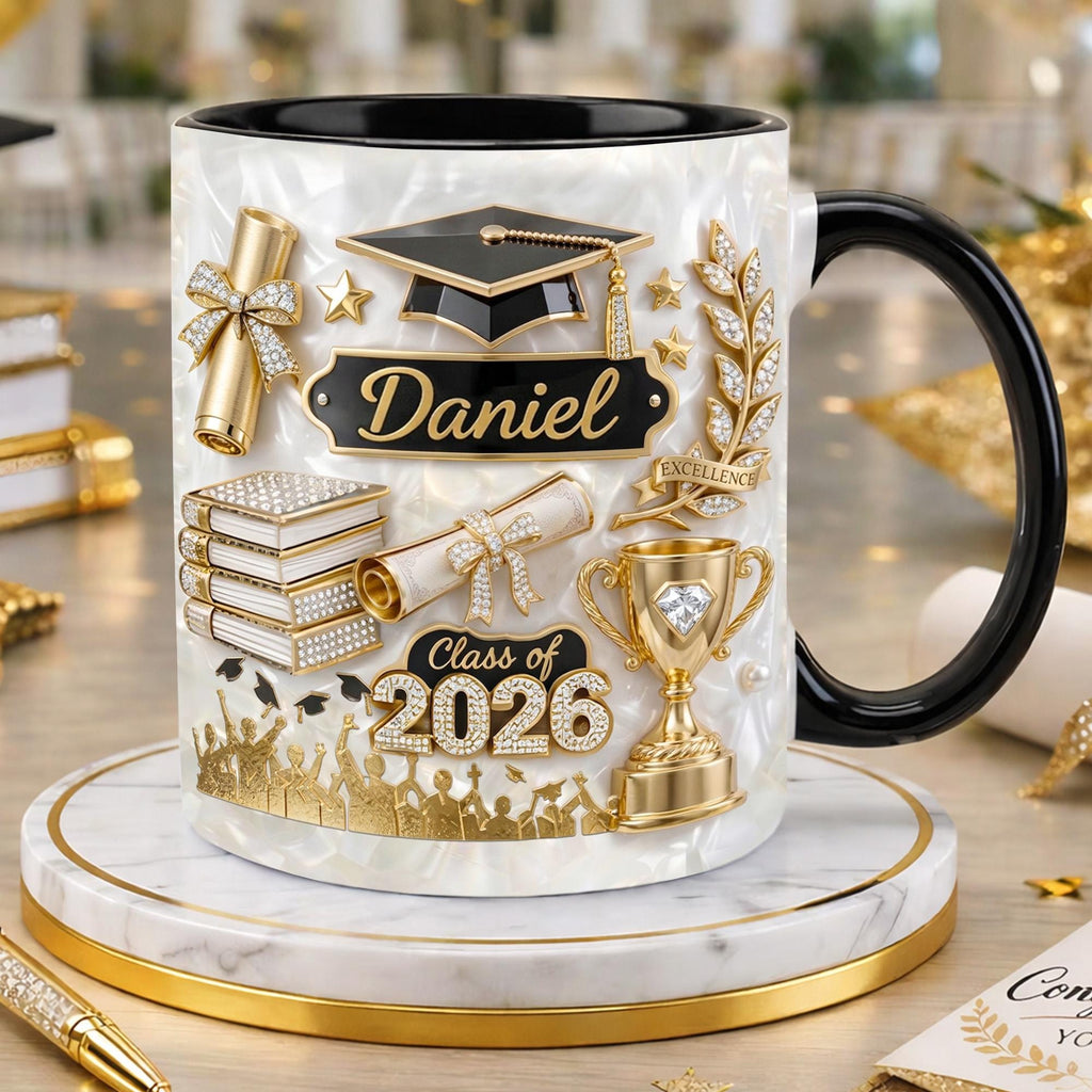 Personalized Graduation 2D Mug, Graduation Gift, Grad Gift For Daughter Son From Mom Dad, 2026 Bachelor Degree Graduate Mug, Class of 2026