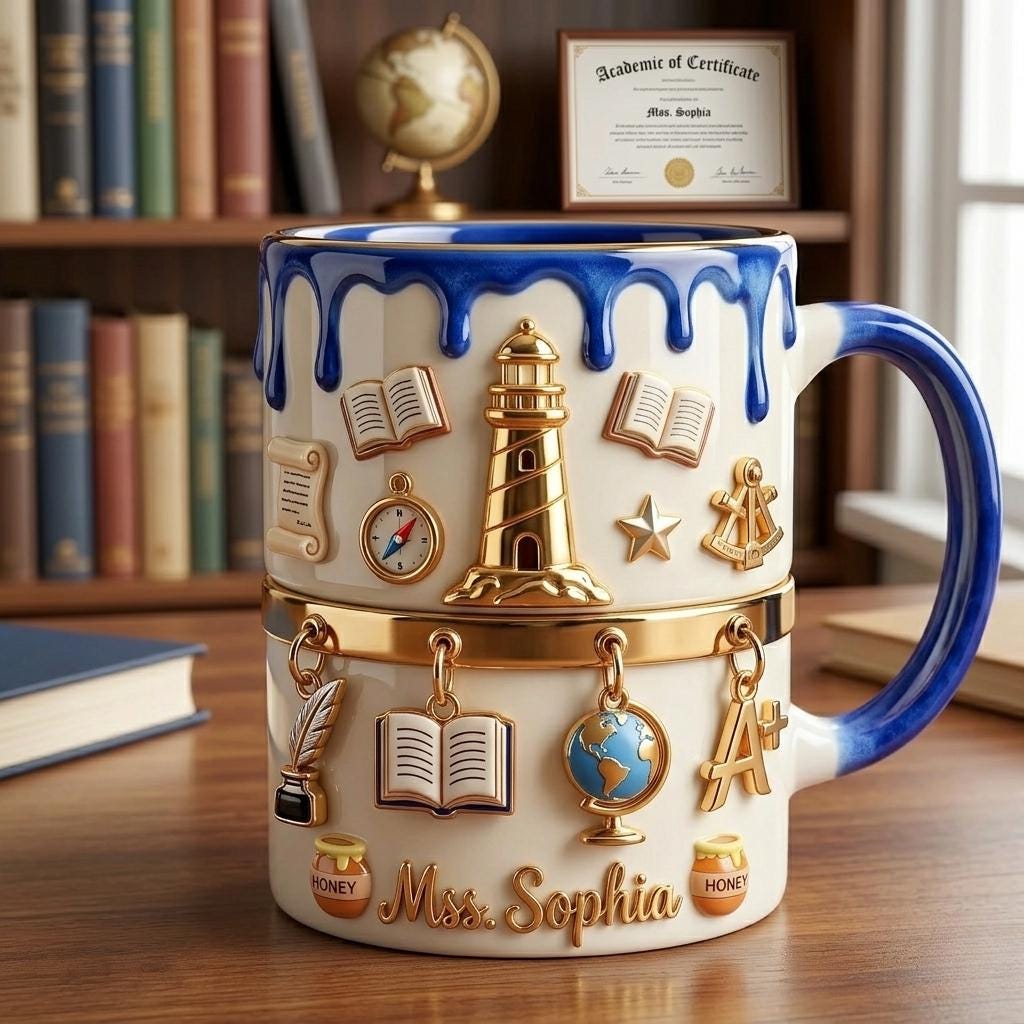 Personalized Graduation Mug with Name, Custom Teacher Coffee Mug, Graduation Gift for Teacher, School Achievement Gift Cup