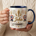 Personalized Patriotic Ceramic Mug, Custom Freedom Shines Bright Cup, USA Gift for Dad