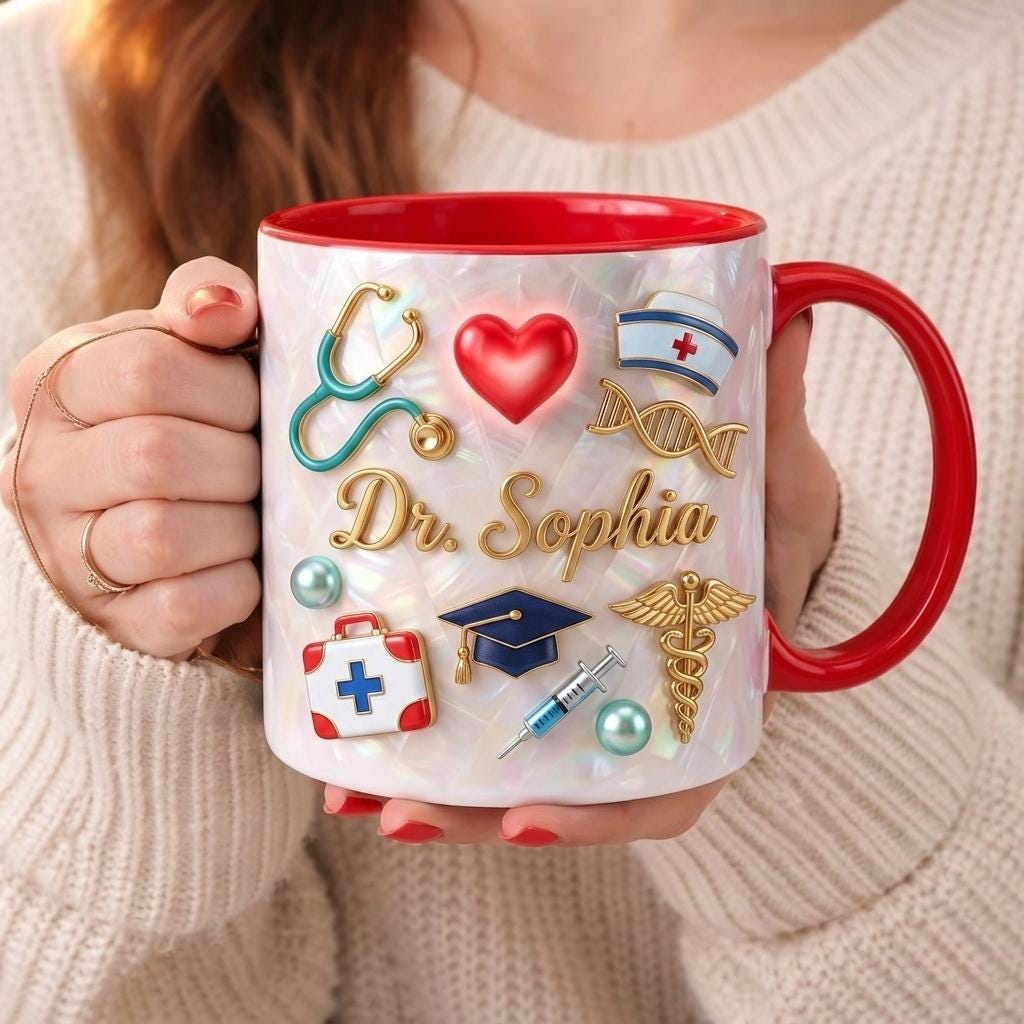 Personalized Graduation Mug with Name, Custom Grad Coffee Mug, College Graduate Gift, Class of 2026 Gift, Cute Student Mug