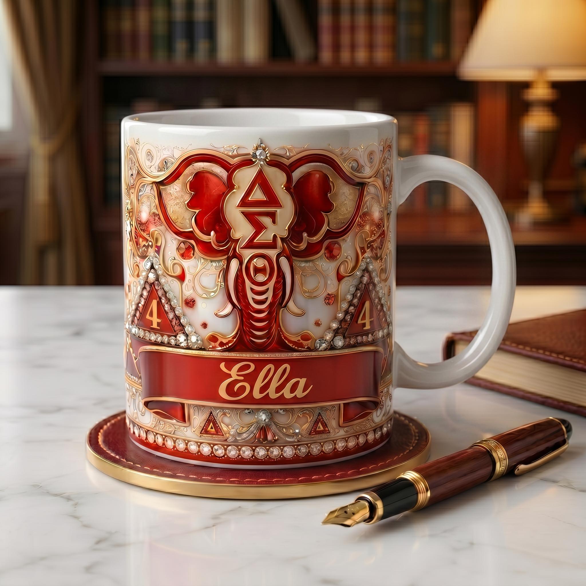 Personalized Sigma Delta Theta Coffee Mug, Custom Name Cup