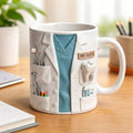 Personalized Dentist Mug Custom Dental Hygienist Coffee Cup 3D Illusion Print Lab Coat Uniform Gift For Dental School Student Graduate