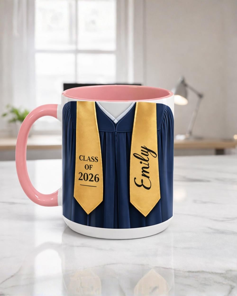 Personalized Name Graduation Mug, Class of 2026, Senior Gift Idea, Faux 3D Ceramic Mug