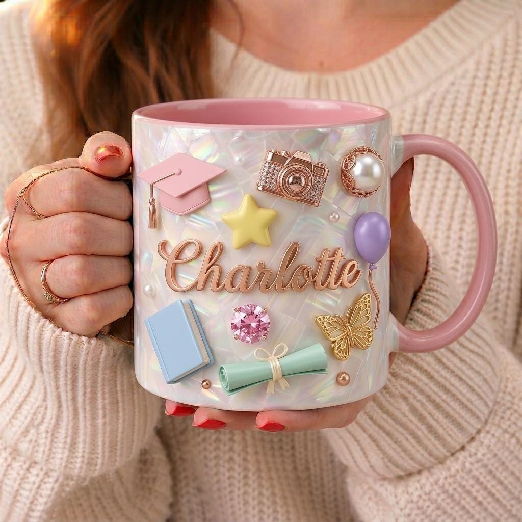 Personalized Graduation Mug with Name, Custom Name Grad Coffee Mug, Class of 2026 Gift, Congrats Graduate Cup, Achievement Gift