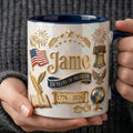 Personalized 250th Anniversary America Mug, Custom Patriotic Ceramic Cup, 1776 2026 Freedom History Gift