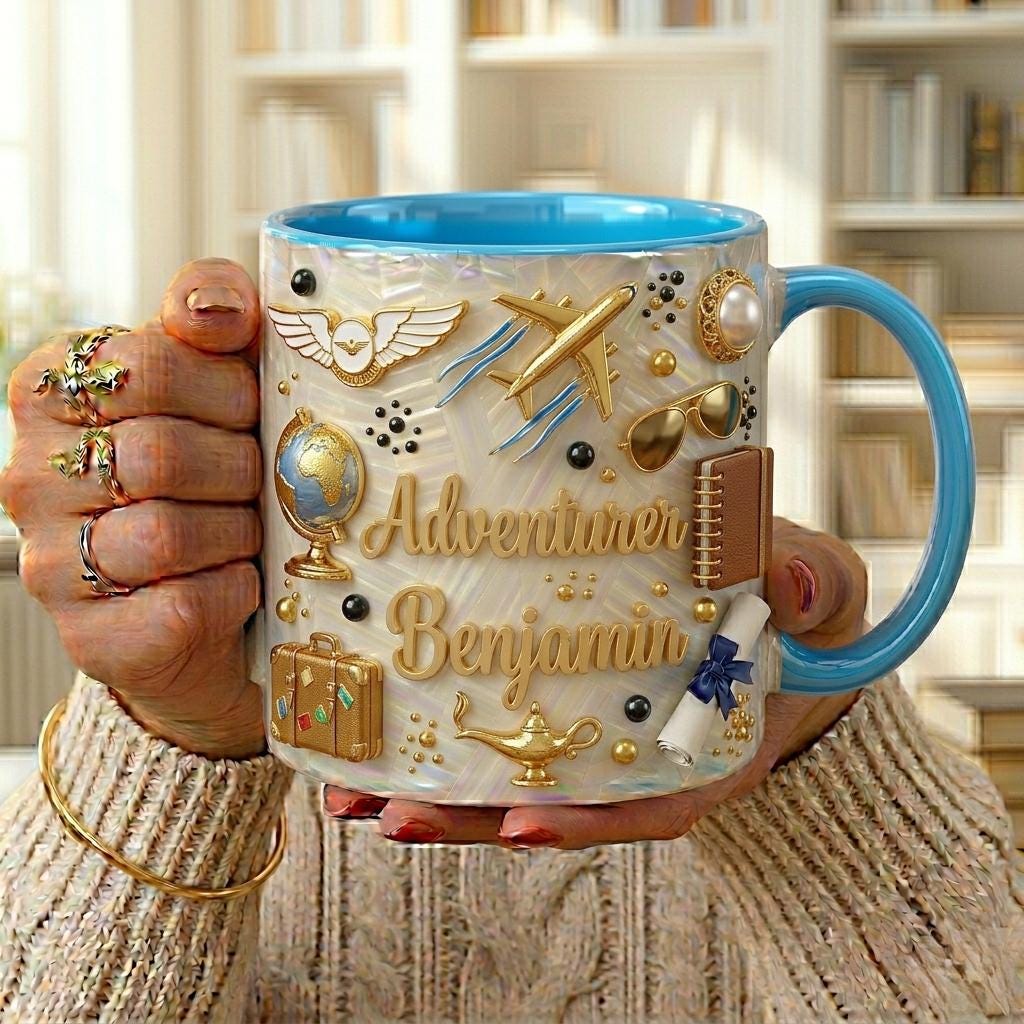 Personalized Travel Mug with Name, Europe Vacation Gift for Her, Paris London Lover Coffee Cup, Custom Wanderlust Mug