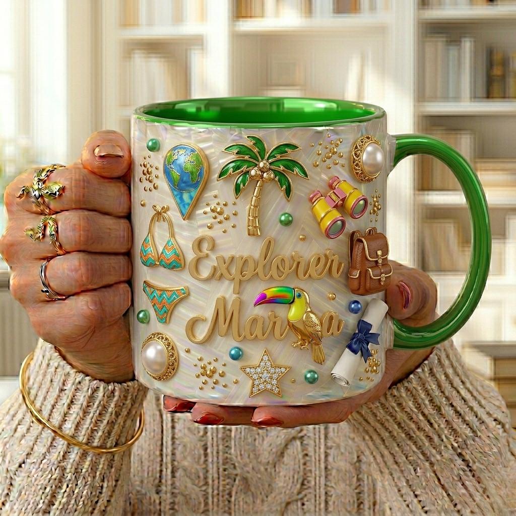 Personalized Travel Mug with Name, Vacation Gift for Her, Beach Lover Coffee Cup, Retirement Gift Idea, Custom Summer Mug