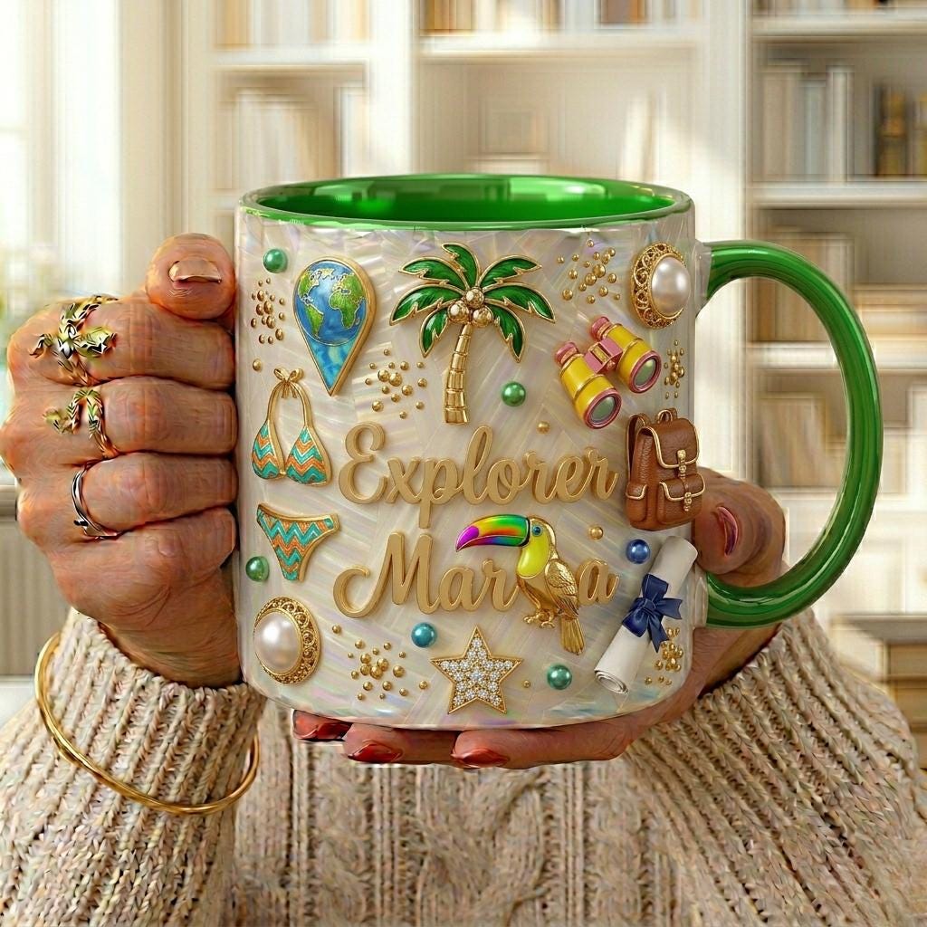 Personalized Travel Mug with Name, Vacation Gift for Him Her, Summer Adventure Coffee Cup, Custom Beach Travel Lover Mug