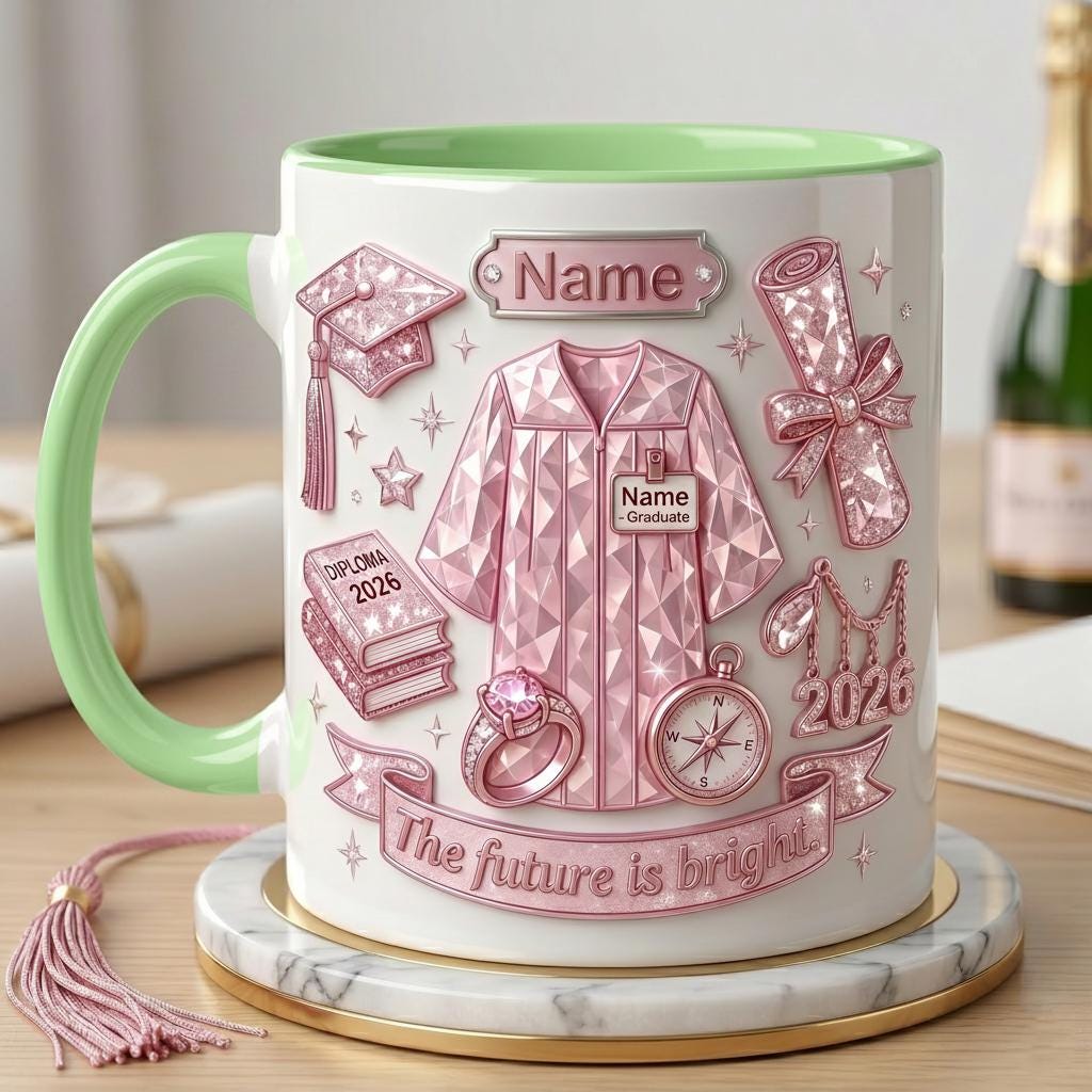 Personalized Graduation Mug Class Of 2026, Faux 3D Effect Mug, Senior Gift Keepsake