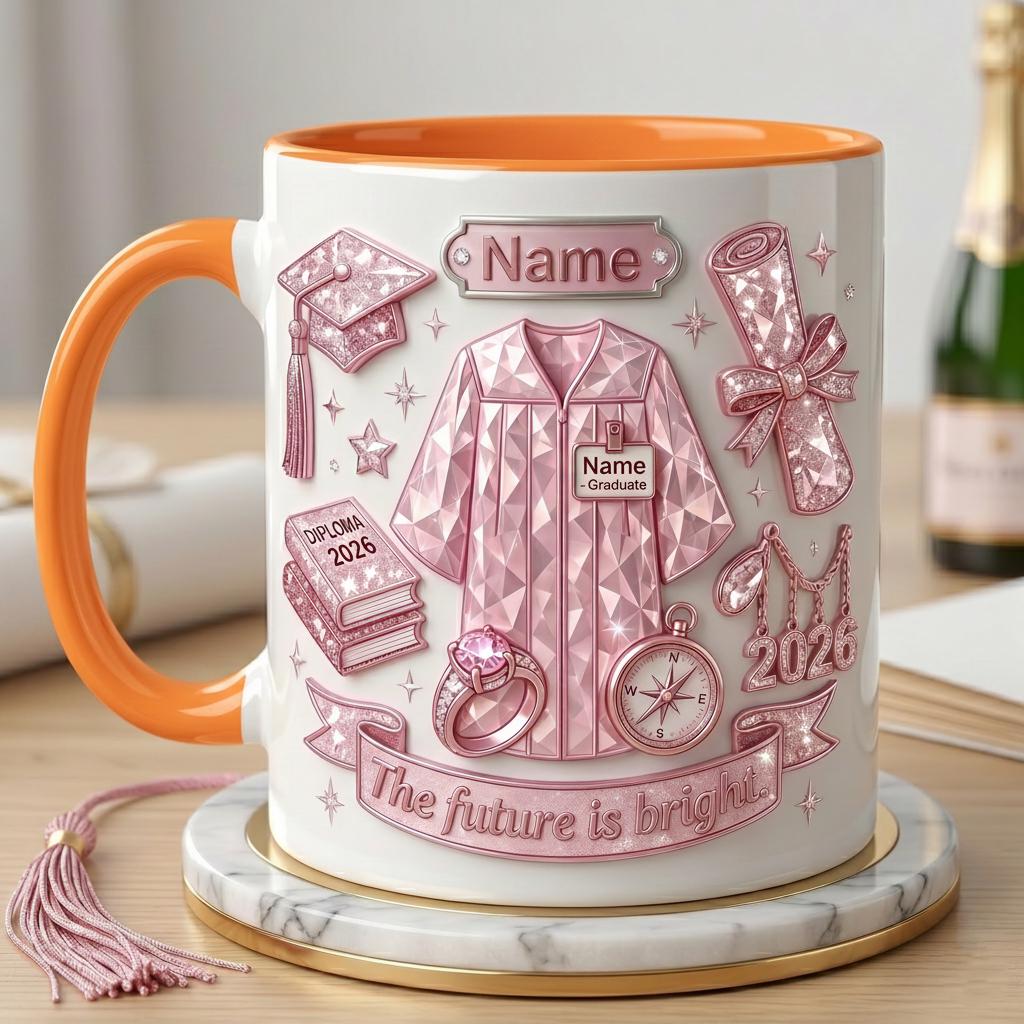 Personalized Graduation Mug Class Of 2026, Faux 3D Effect Mug, Senior Gift Keepsake