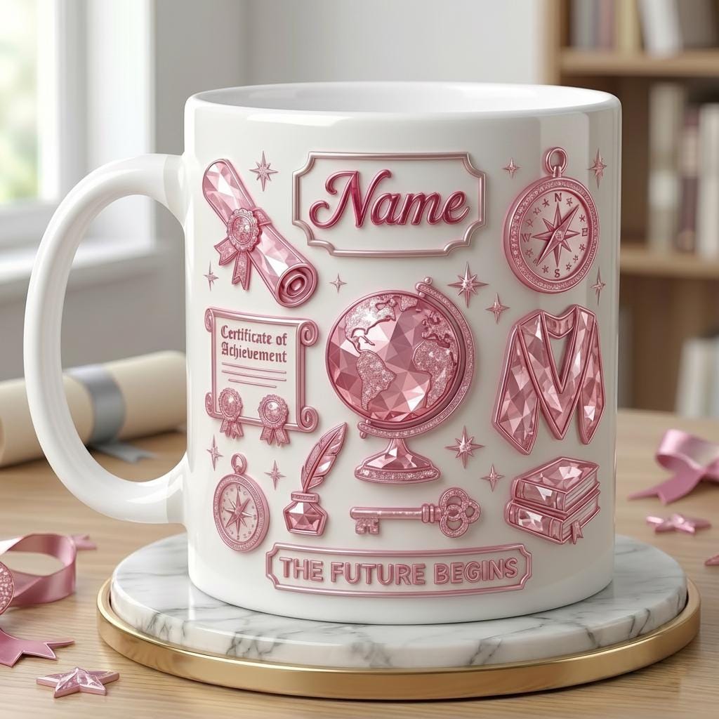 Personalized Graduation Mug Class Of 2026 for Her, Faux 3D Effect Mug Memory Gift