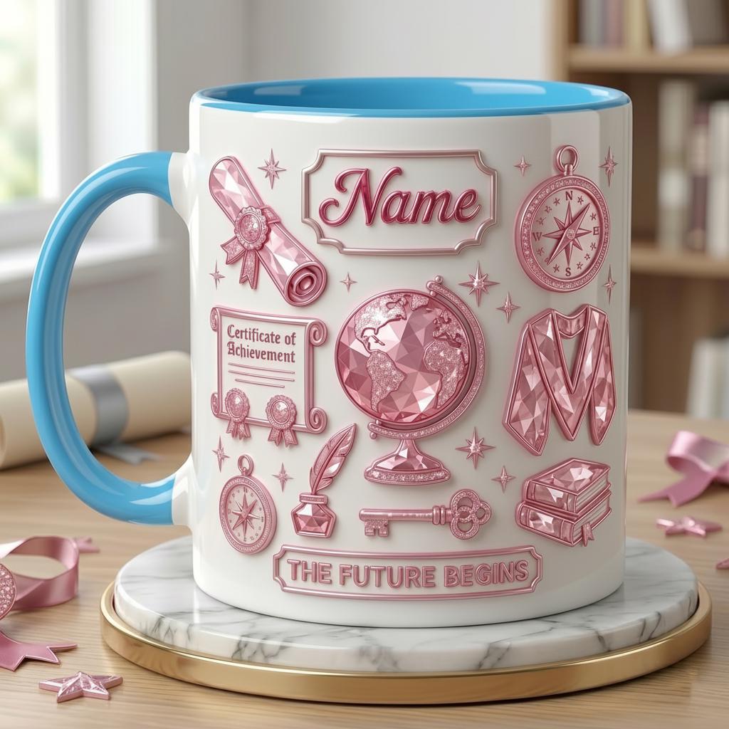Personalized Graduation Mug Class Of 2026 for Her, Faux 3D Effect Mug Memory Gift