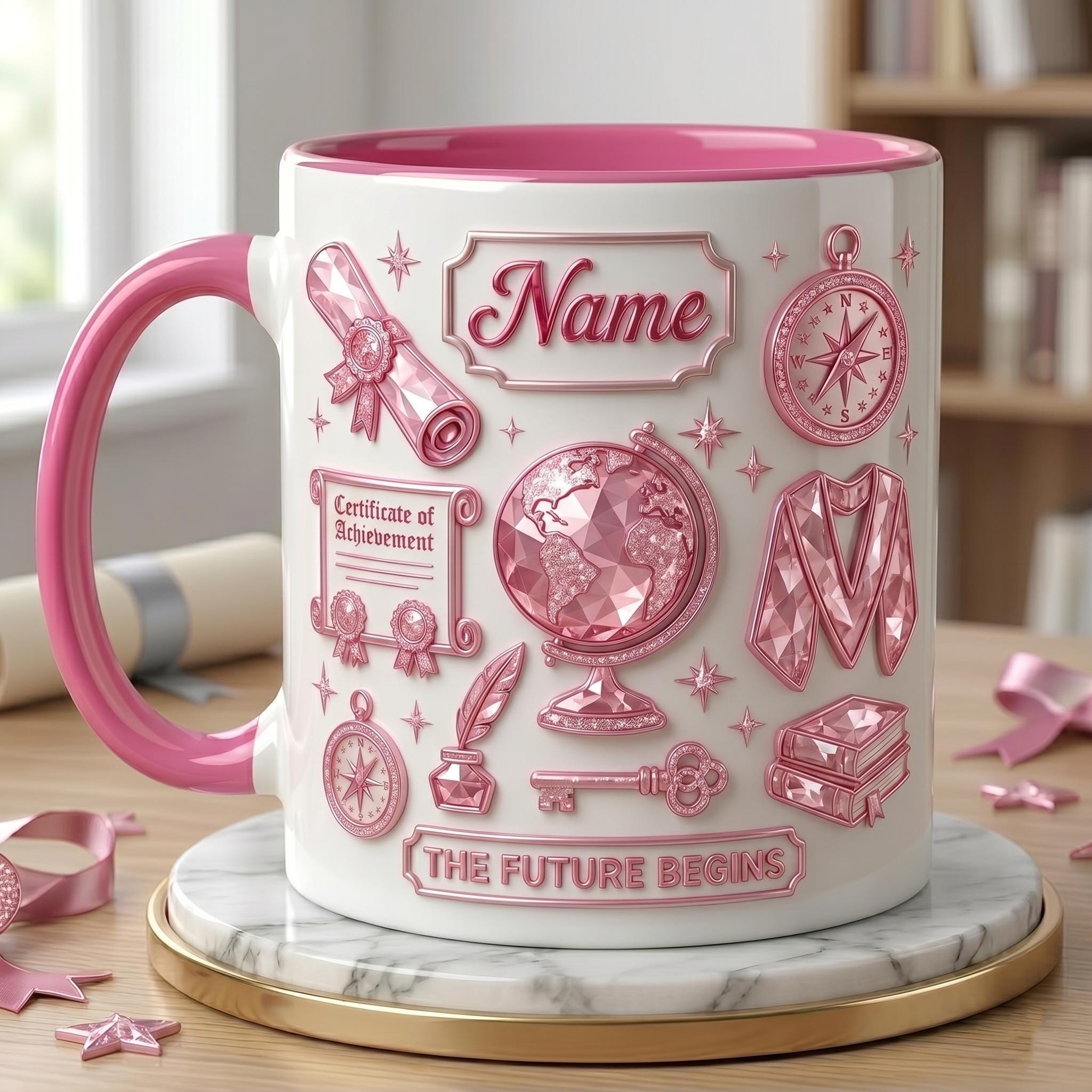 Personalized Graduation Mug Class Of 2026 for Her, Faux 3D Effect Mug Memory Gift