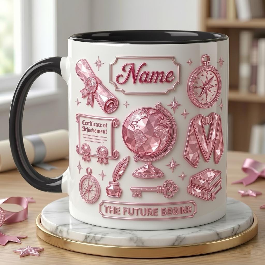Personalized Graduation Mug Class Of 2026 for Her, Faux 3D Effect Mug Memory Gift