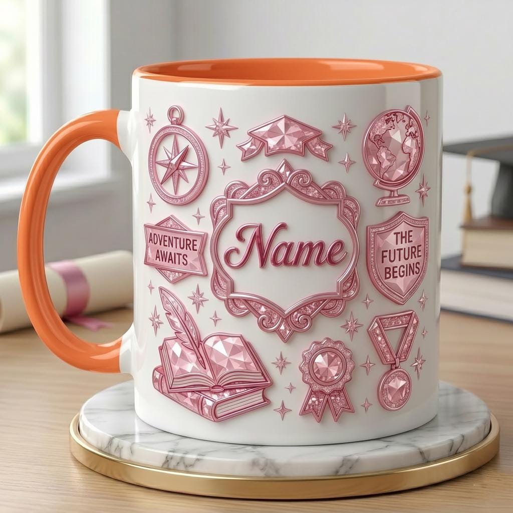 Personalized Graduation Mug Class Of 2026 Keepsake, Faux 3D Effect Mug Senior Memory