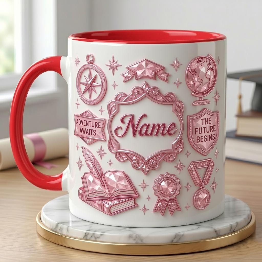 Personalized Graduation Mug Class Of 2026 Keepsake, Faux 3D Effect Mug Senior Memory
