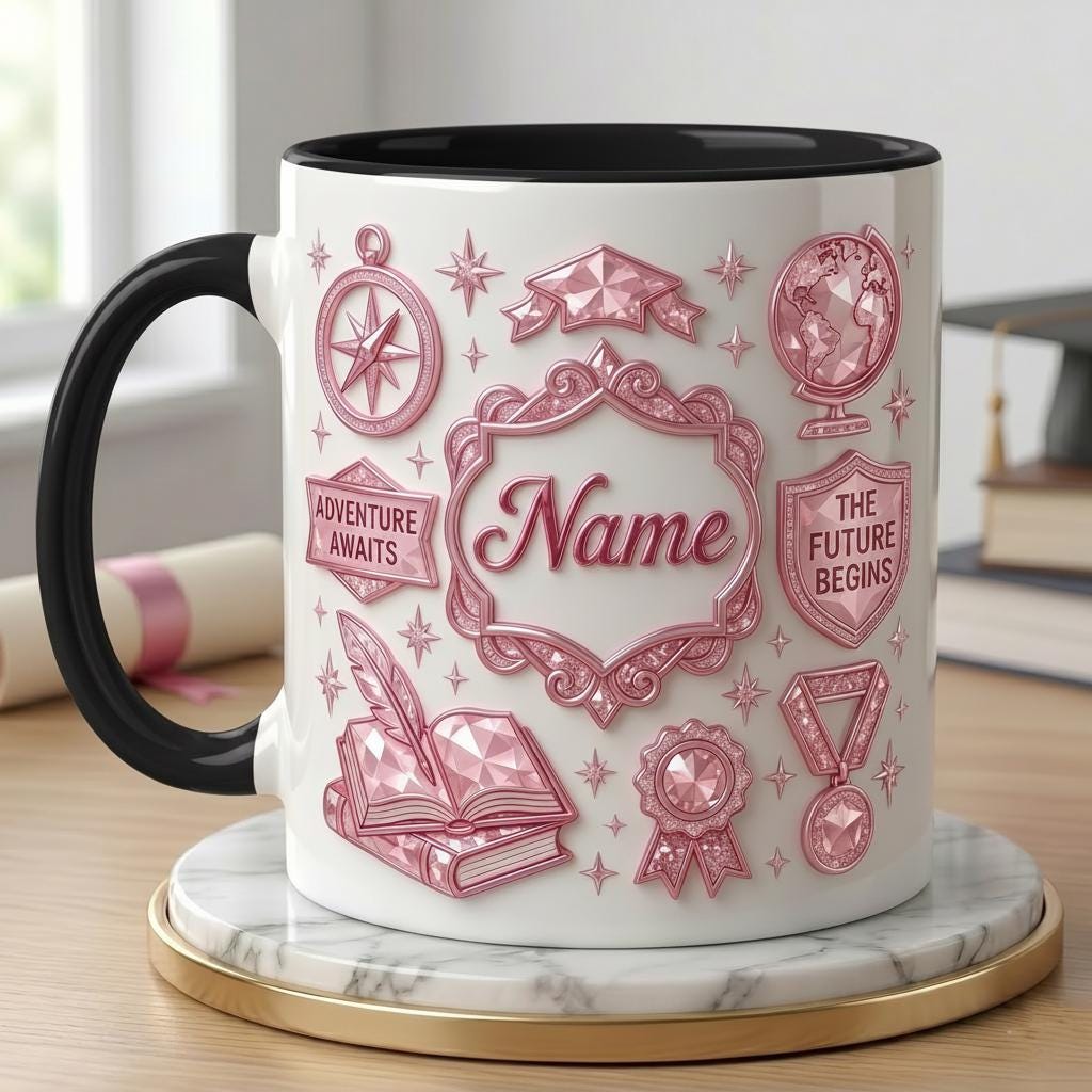 Personalized Graduation Mug Class Of 2026 Keepsake, Faux 3D Effect Mug Senior Memory