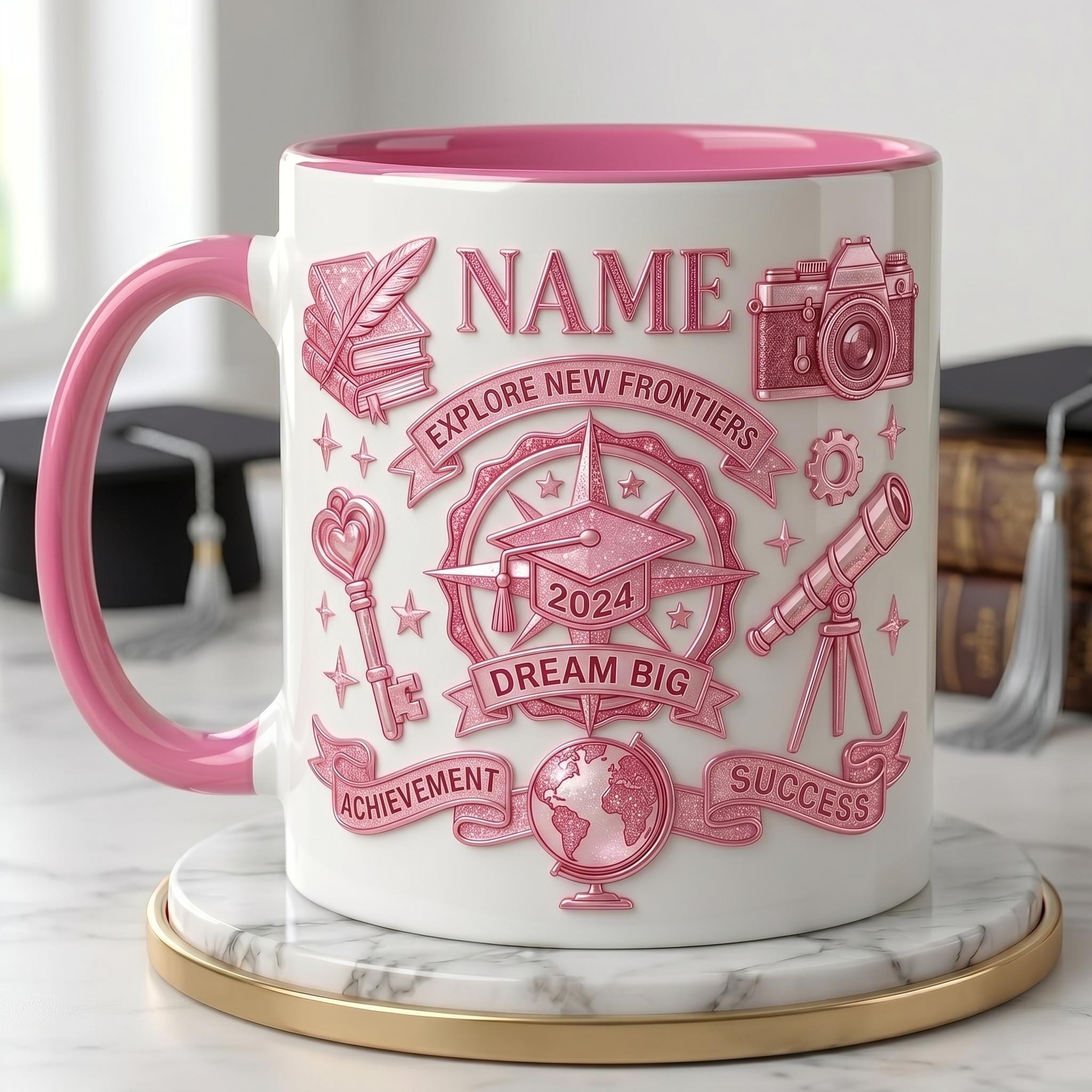 Personalized Graduation Mug Class Of 2026, Faux 3D Effect Mug, Congrats Grad Gift