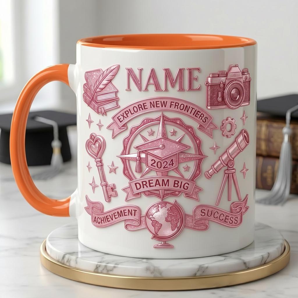 Personalized Graduation Mug Class Of 2026, Faux 3D Effect Mug, Congrats Grad Gift